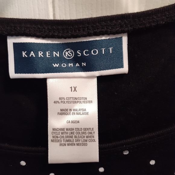 Woman's polka dot Karen Scott T-shirt..1X - Picture 2 of 3
